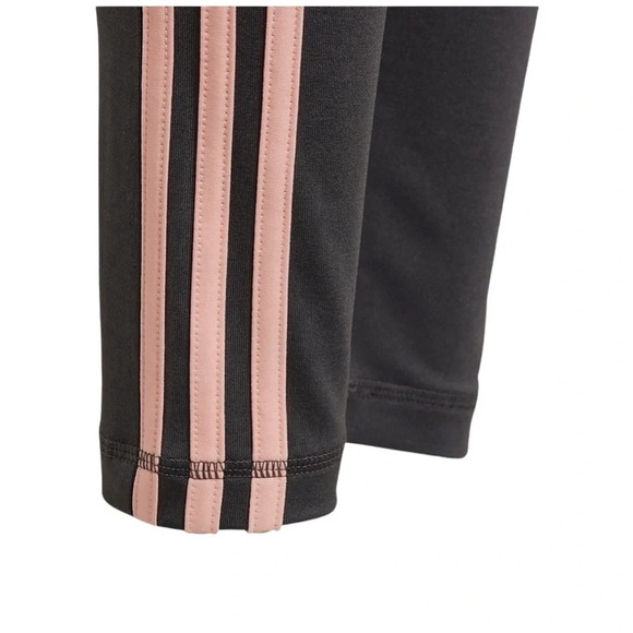 ADIDAS Women’s XS Equip 3-Stripes Leggings BLACK/BLUSH  PINK Stripes Front Logo - Picture 5 of 5